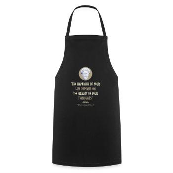 Stoicism Philosophy Marcus Aurelius Quote - Cooking Apron - black - Front - AI Model Male 185 dark (185cm)