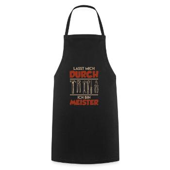 Meister Meisterprüfung Meisterbrief Meistertitel - Kochschürze - Schwarz - Vorne - AI Model Male 185 dark (185cm)