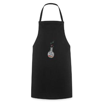 Chimie I Tube à essai Microscope de laboratoire - Tablier de cuisine - noir - Devant - AI Model Male 185 dark (185cm)