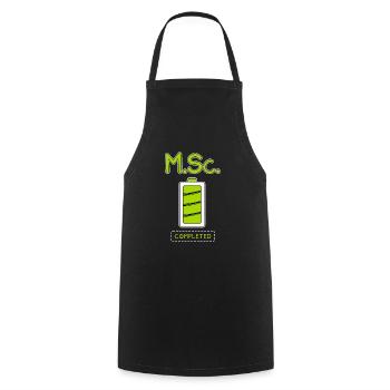Master of Science completed Master's degree - Cooking Apron - black - Front - AI Model Male 185 dark (185cm)