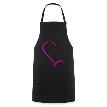 Halbes Pinkes Herz - Kochschürze - Schwarz - Vorne - AI Model Male 185 dark (185cm)