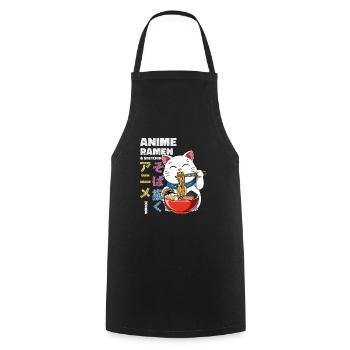 Anime Ramen und Skizzieren - Otaku Lucky Cat - Kochschürze - Schwarz - Vorne - AI Model Male 185 dark (185cm)