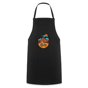 Vietnam I Saigon Scooter Pho Bo Motif de voyage pour - Tablier de cuisine - noir - Devant - AI Model Male 185 dark (185cm)
