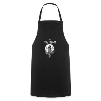 Vietnam I Hanoi Scooter Pho Bo Motif de voyage pour - Tablier de cuisine - noir - Devant - AI Model Male 185 dark (185cm)