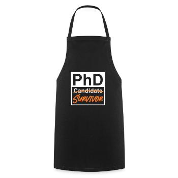 Phd Survivor Doctor 2022 PhD - Cooking Apron - black - Front - AI Model Male 185 dark (185cm)