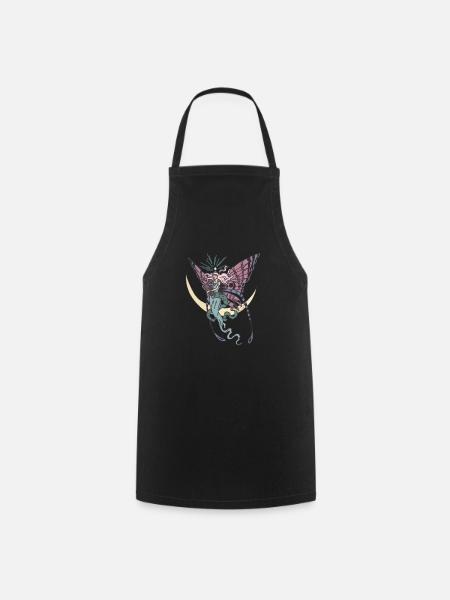 Magical Fairy on the Moon Fairycore Cottagecore - Cooking Apron - black