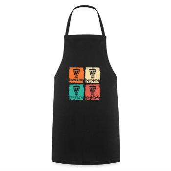 Instrument Africain Rétro Djembé & Dunun - Tablier de cuisine - noir - Devant - AI Model Male 185 dark (185cm)