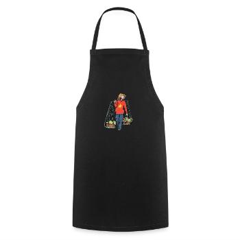 Vietnam I Hanoi Scooter Pho Bo motif de voyage pour - Tablier de cuisine - noir - Devant - AI Model Male 185 dark (185cm)