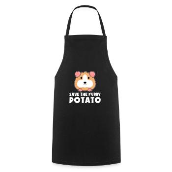 Sauvez la pomme de terre à fourrure Drôle de cochon d’Inde - Tablier de cuisine - noir - Devant - AI Model Male 185 dark (185cm)