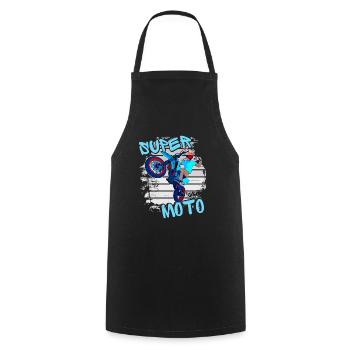 Supermoto / Supermotard / Supermoto Wheelie Bikers - Cooking Apron - black - Front - AI Model Male 185 dark (185cm)