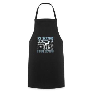 Vintage Ice Skating Figure Skating Skater Lovers - Cooking Apron - black - Front - AI Model Male 185 dark (185cm)
