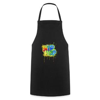 hip hop - Kochschürze - Schwarz - Vorne - AI Model Male 185 dark (185cm)