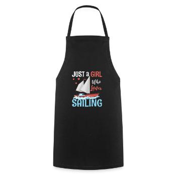 Juste une fille qui aime la voile - Tablier de cuisine - noir - Devant - AI Model Male 185 dark (185cm)