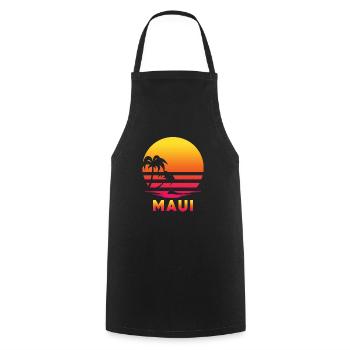 Maui Retro Beach - Cooking Apron - black - Front - AI Model Male 185 dark (185cm)