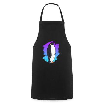 Pinguin Königspinguin - Kochschürze - Schwarz - Vorne - AI Model Male 185 dark (185cm)