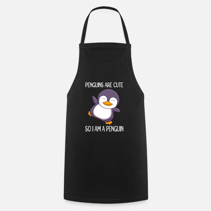 Pinguine sind süß ich bin ein Pinguin Liebe Kinder - Kochschürze - Schwarz