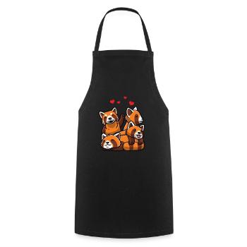Kawaii Roter Panda - Kochschürze - Schwarz - Vorne - AI Model Male 185 dark (185cm)
