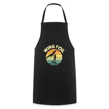 Wing Foil Retro Wing Surf - Kochschürze - Schwarz - Vorne - AI Model Male 185 dark (185cm)