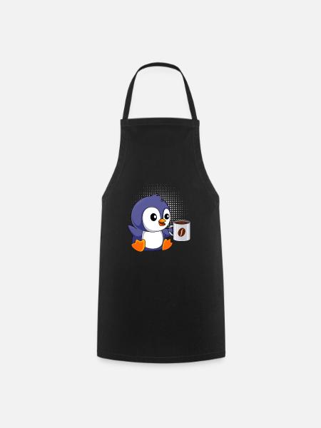 Café Pingouin Bébé Pingouin Café Junkie - Tablier de cuisine - noir