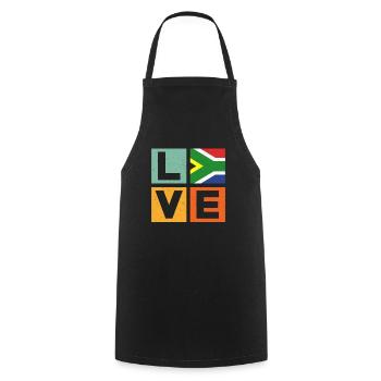 South Africa Love - Cooking Apron - black - Front - AI Model Male 185 dark (185cm)