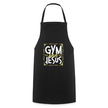 Gym and Jesus Gym Fitness Kraftsport Body Builder - Kochschürze - Schwarz - Vorne - AI Model Male 185 dark (185cm)