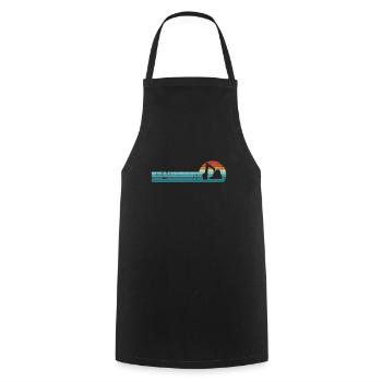 Vintage Bagger Retro Sonnenuntergang Geschenk - Kochschürze - Schwarz - Vorne - AI Model Male 185 dark (185cm)