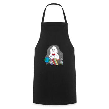 Scientifique caniche - Tablier de cuisine - noir - Devant - AI Model Male 185 dark (185cm)