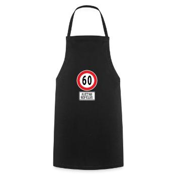 60 Ab jetzt nur noch Vollgas! 60. Geburtstag. - Kochschürze - Schwarz - Vorne - AI Model Male 185 dark (185cm)