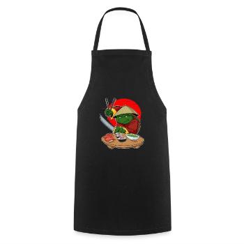 Samurai Sushi Turtle Japanese Food I Maki Lover - Kochschürze - Schwarz - Vorne - AI Model Male 185 dark (185cm)