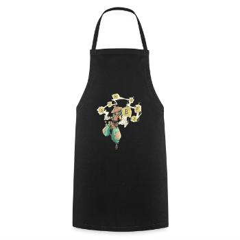 Bitcoin Magician Wizard Class RPG Jeu de rôle - Tablier de cuisine - noir - Devant - AI Model Male 185 dark (185cm)