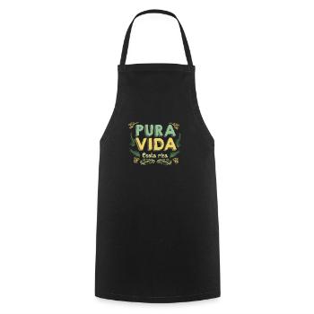 Pura Vida I Costa Rica motif for Tico's creoles - Cooking Apron - black - Front - AI Model Male 185 dark (185cm)