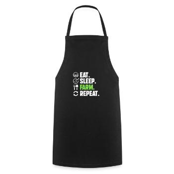 Eat Sleep Farm Repeat Funny Farming - Cooking Apron - black - Front - AI Model Male 185 dark (185cm)
