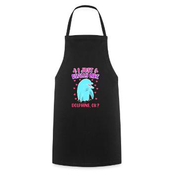 I just like dolphins kids girls - Cooking Apron - black - Front - AI Model Male 185 dark (185cm)