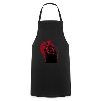 Masque Oni japonais Démon Hannya Oger - Tablier de cuisine - noir - Devant - AI Model Male 185 dark (185cm)
