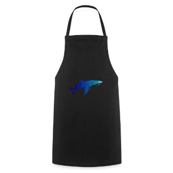 Shark Mandala Geometric Shark Diver - Cooking Apron - black - Front - AI Model Male 185 dark (185cm)