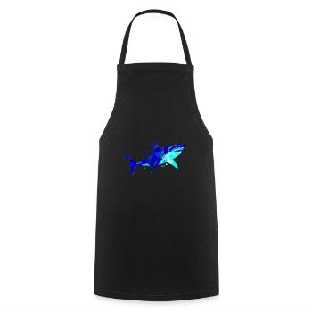 Shark Mandala Geometric Shark Diver - Cooking Apron - black - Front - AI Model Male 185 dark (185cm)