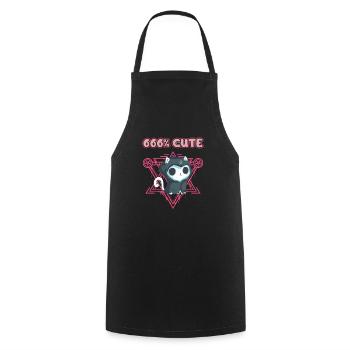 666% Cute kawaii Satanic Goth - Cooking Apron - black - Front - AI Model Male 185 dark (185cm)