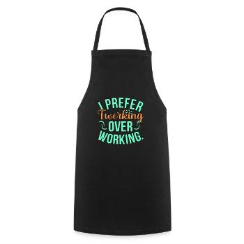 Travail de twerking - Tablier de cuisine - noir - Devant - AI Model Male 185 dark (185cm)