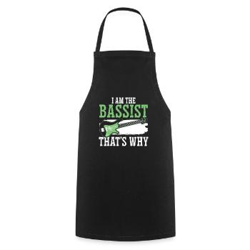 Je suis le bassiste C’est pourquoi bassiste - Tablier de cuisine - noir - Devant - AI Model Male 185 dark (185cm)
