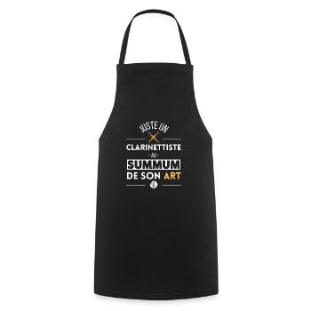 Humour clarinette cadeau clarinettiste original - Tablier de cuisine - noir - Devant - AI Model Male 185 dark (185cm)