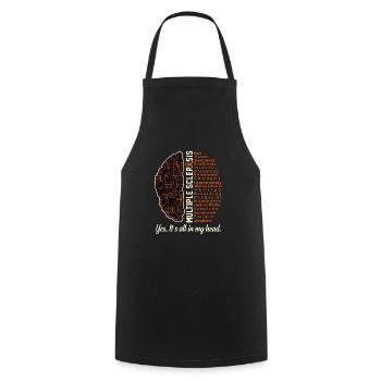 Graphique de faits sur la sclérose en plaques à l’appui - Tablier de cuisine - noir - Devant - AI Model Male 185 dark (185cm)