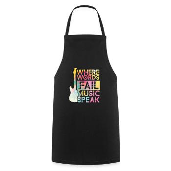 Music Is What Feelings Sound Like Guitar Guitarist - Cooking Apron - black - Front - AI Model Male 185 dark (185cm)