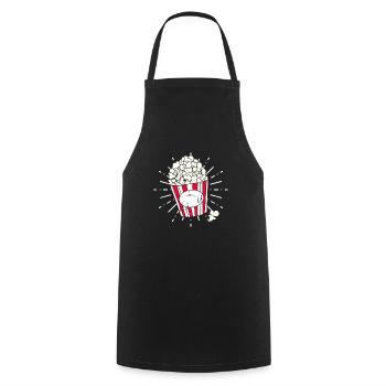 Mardi Gras & Carnival - Retro Popcorn - Kochschürze - Schwarz - Vorne - AI Model Male 185 dark (185cm)
