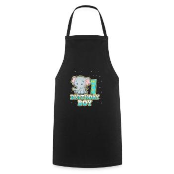 1st birthday - Cooking Apron - black - Front - AI Model Male 185 dark (185cm)