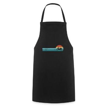 Vintage Moped Retro Sunset Cadeau - Tablier de cuisine - noir - Devant - AI Model Male 185 dark (185cm)