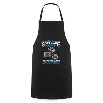I'm a Software Engineer Software Developer - Cooking Apron - black - Front - AI Model Male 185 dark (185cm)