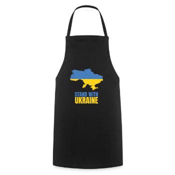 Stand avec Ukraine Vintage Ukraine Flag - Tablier de cuisine - noir - Devant - AI Model Male 185 dark (185cm)