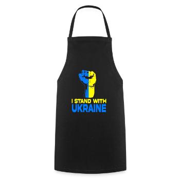 Je soutiens l’Ukraine - Tablier de cuisine - noir - Devant - AI Model Male 185 dark (185cm)