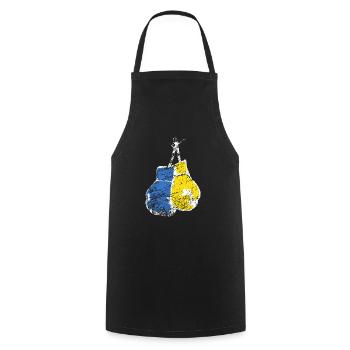 Gants De Boxe Ukraine Drapeau Stand With Ukraine - Tablier de cuisine - noir - Devant - AI Model Male 185 dark (185cm)