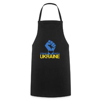 STAND WITH UKRAINE Je Soutien L'Ukraine - Tablier de cuisine - noir - Devant - AI Model Male 185 dark (185cm)